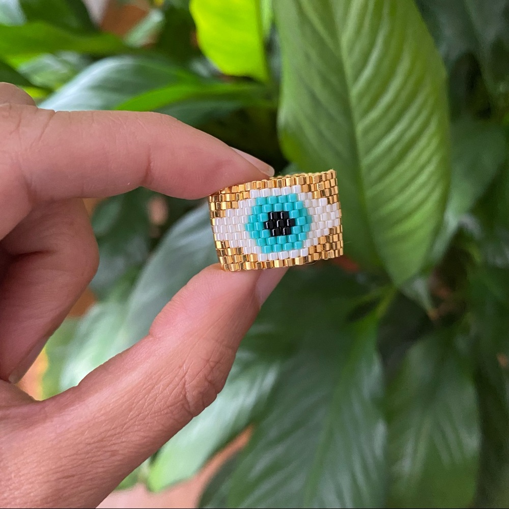 Handmade 24k Gold Plated Evil Eye Ring